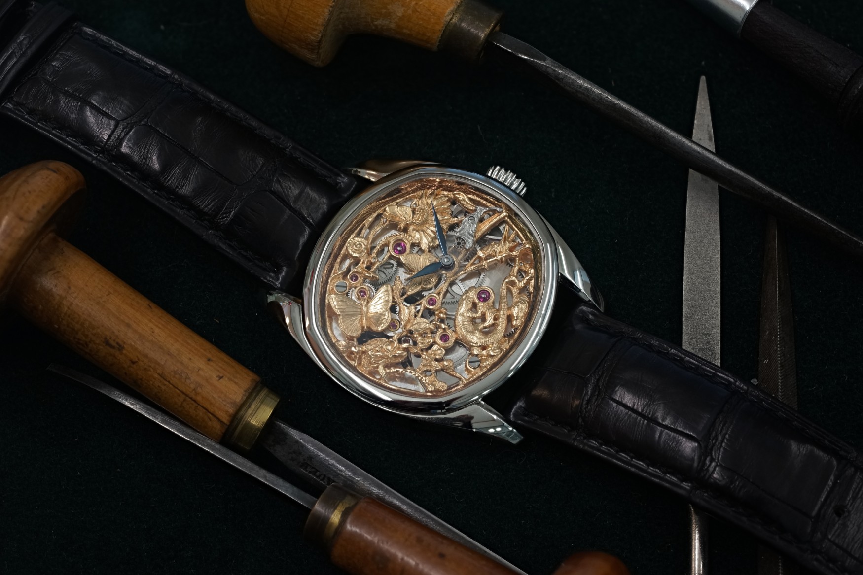 andreas strehler faune et flore butterfly dial case