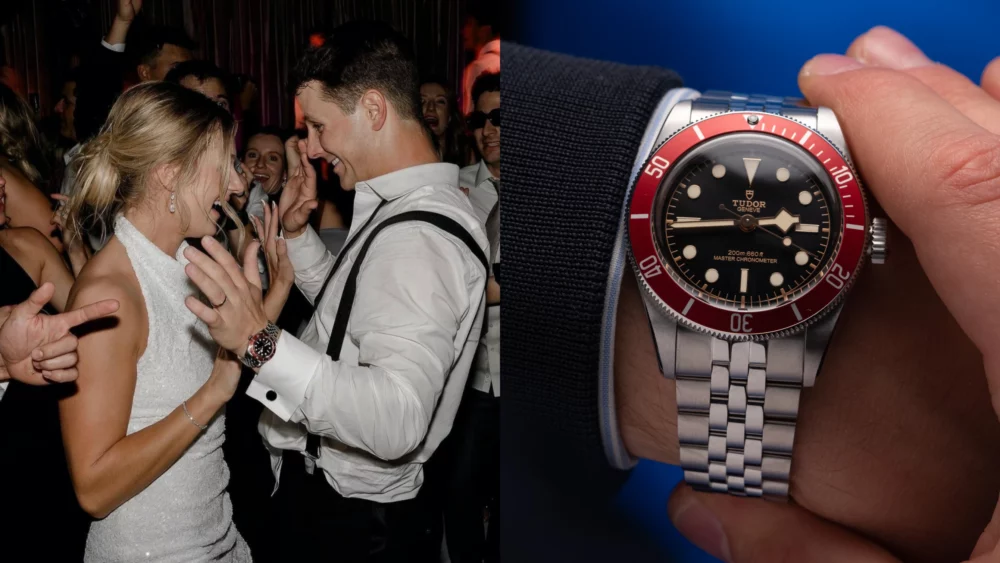 NFL QB Brock Purdy got married with a Tudor Black Bay on his wrist