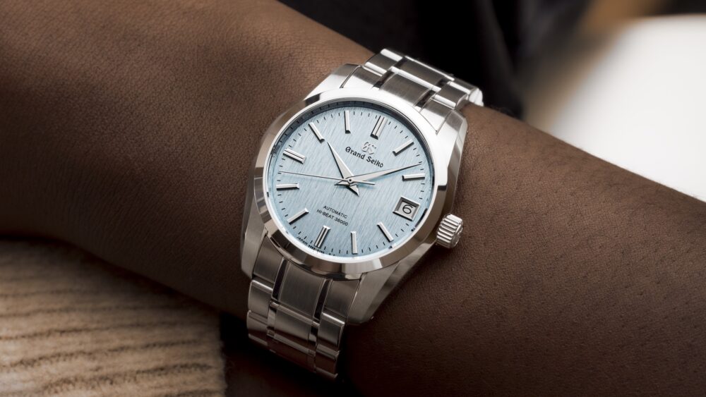 The mid-sized Grand Seiko SBGH347 debuts a new dial texture inspired by a frozen waterfall