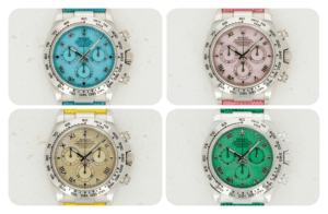 These colourful Rolex “Beach” Daytonas used to be “cheap fun”. You can now bid on a set of four on Loupe This and they may represent value